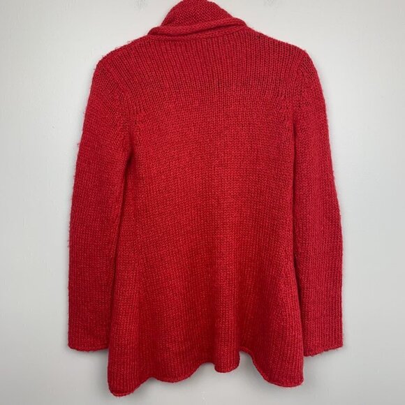 Wooden Ships Red Open Front Cardigan Wool Blend - Picture 6 of 6